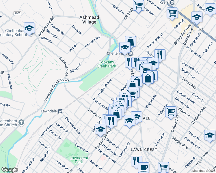 map of restaurants, bars, coffee shops, grocery stores, and more near 305 Magee Avenue in Philadelphia