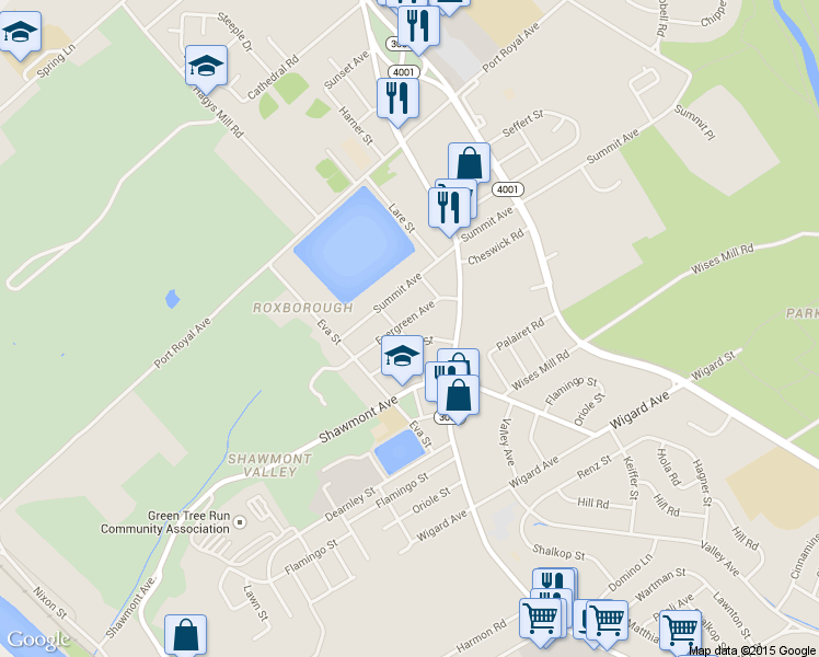 map of restaurants, bars, coffee shops, grocery stores, and more near 464 Evergreen Avenue in Philadelphia