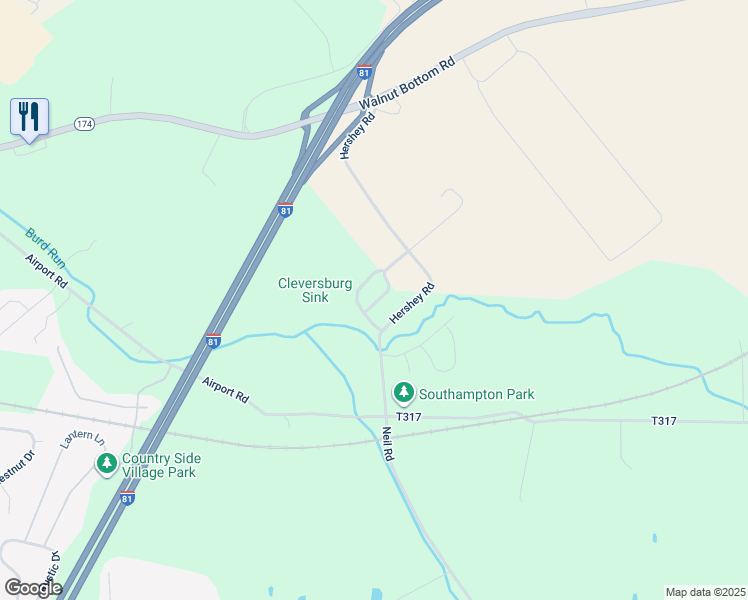 map of restaurants, bars, coffee shops, grocery stores, and more near 48 Short Lane in Shippensburg
