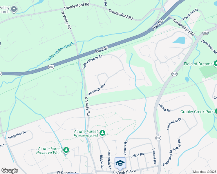 map of restaurants, bars, coffee shops, grocery stores, and more near 1735 Justin Lane in Paoli