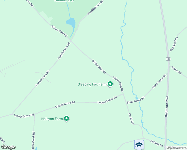 map of restaurants, bars, coffee shops, grocery stores, and more near 256 Willow Glen Road in Dillsburg
