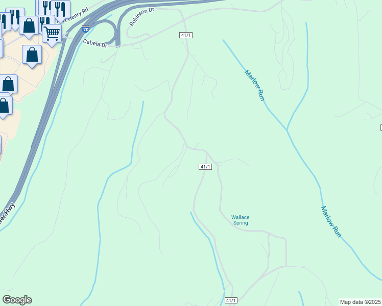 map of restaurants, bars, coffee shops, grocery stores, and more near 849 McCutcheon Road in Triadelphia