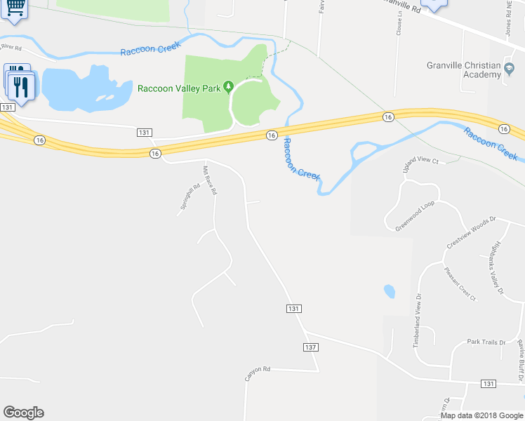 map of restaurants, bars, coffee shops, grocery stores, and more near 38 Tow Path Road in Granville