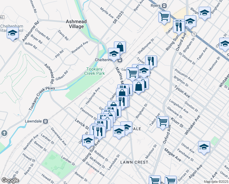 map of restaurants, bars, coffee shops, grocery stores, and more near in Philadelphia
