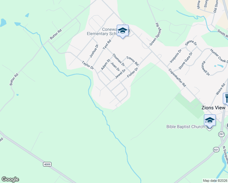 map of restaurants, bars, coffee shops, grocery stores, and more near 965 Rachel Drive in York