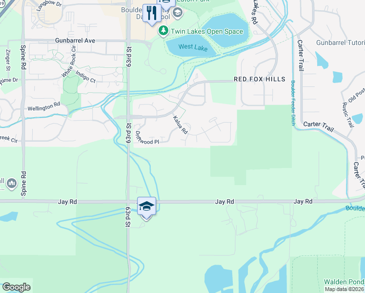 map of restaurants, bars, coffee shops, grocery stores, and more near 4405 Mast Road in Boulder