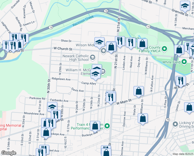 map of restaurants, bars, coffee shops, grocery stores, and more near 130 Green Wave Drive in Newark