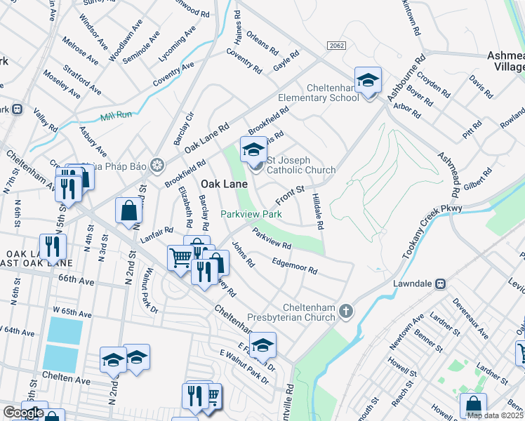 map of restaurants, bars, coffee shops, grocery stores, and more near 100 Boncouer Road in Montgomery County