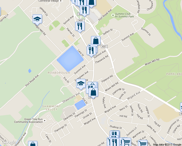 map of restaurants, bars, coffee shops, grocery stores, and more near 7916 Ridge Avenue in Philadelphia