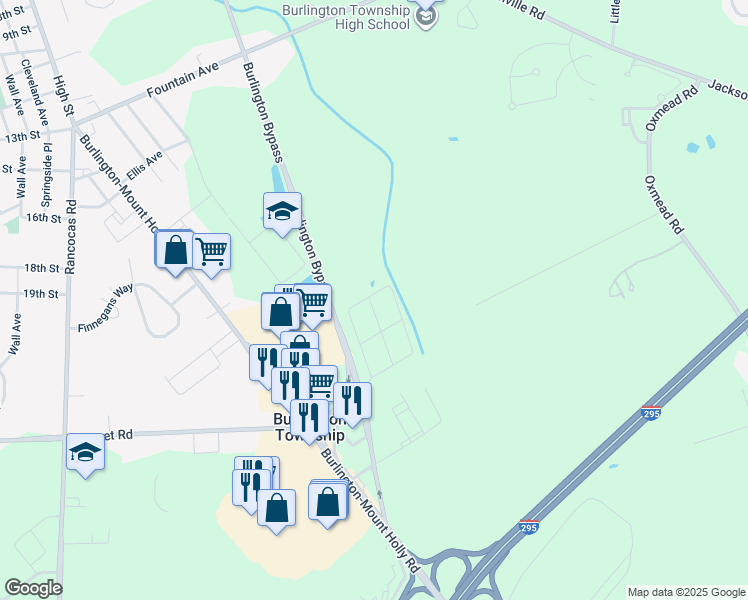 map of restaurants, bars, coffee shops, grocery stores, and more near 284 Northgate Village in Burlington
