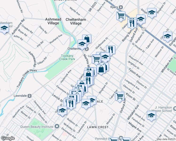 map of restaurants, bars, coffee shops, grocery stores, and more near in Philadelphia