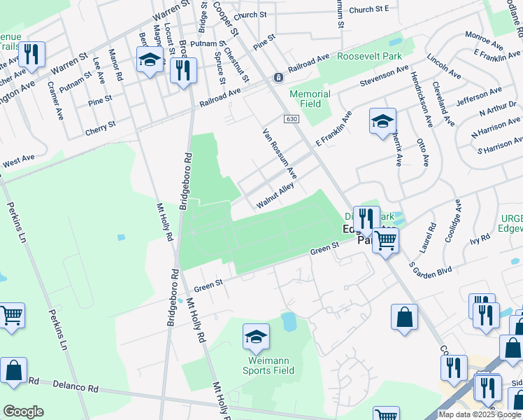 map of restaurants, bars, coffee shops, grocery stores, and more near 210 North Millman Avenue in Beverly