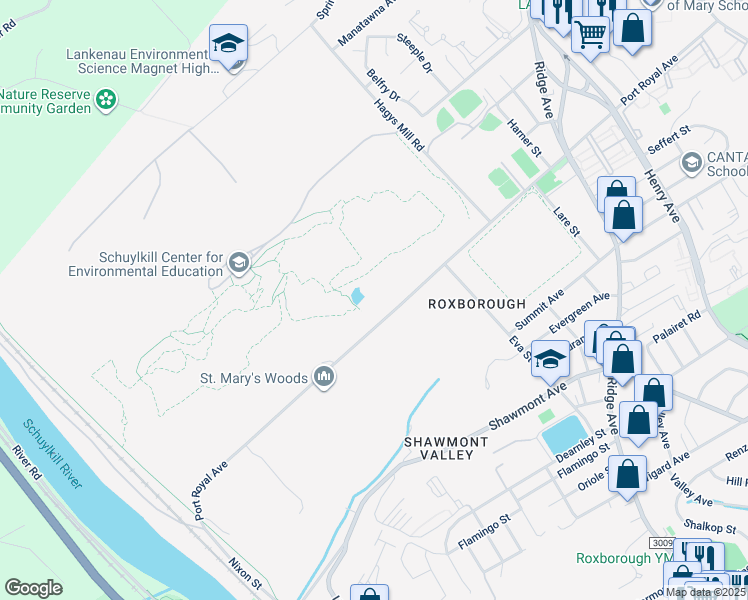 map of restaurants, bars, coffee shops, grocery stores, and more near 300 Port Royal Avenue in Philadelphia