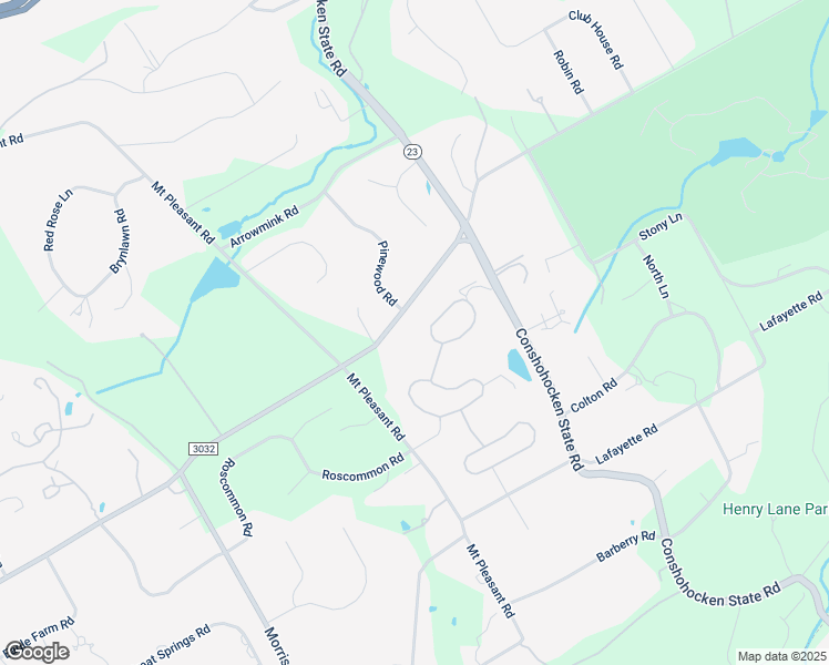 map of restaurants, bars, coffee shops, grocery stores, and more near 1258 Round Hill Road in Bryn Mawr
