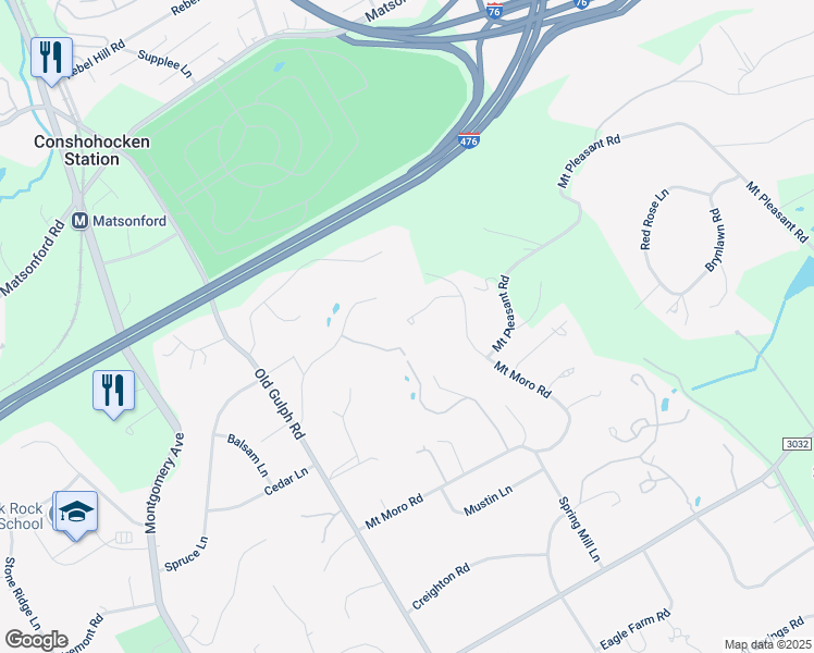 map of restaurants, bars, coffee shops, grocery stores, and more near 931 Stoke Road in Villanova