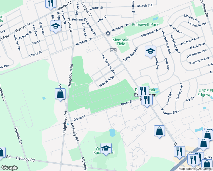 map of restaurants, bars, coffee shops, grocery stores, and more near 210 North Millman Avenue in Beverly