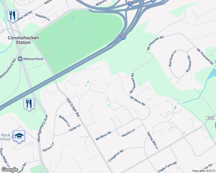 map of restaurants, bars, coffee shops, grocery stores, and more near 931 Stoke Road in Villanova