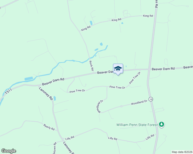 map of restaurants, bars, coffee shops, grocery stores, and more near 115 Pine Tree Drive in Honey Brook