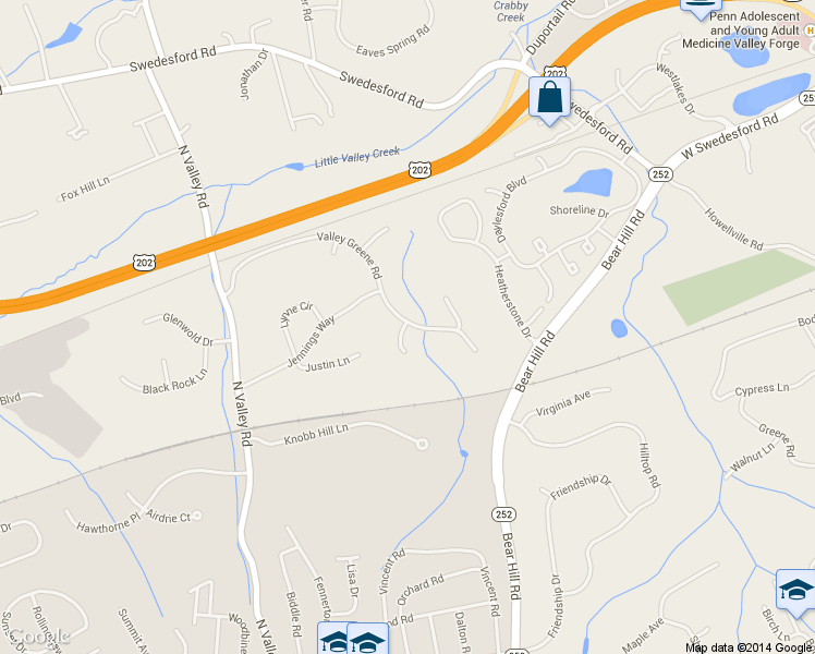 map of restaurants, bars, coffee shops, grocery stores, and more near 18 Kates Glen in Paoli