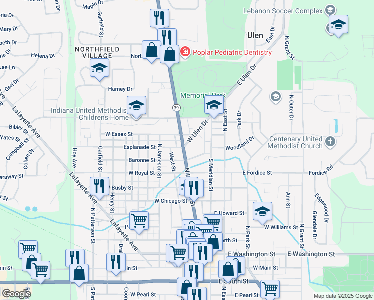 map of restaurants, bars, coffee shops, grocery stores, and more near 1012 North Lebanon Street in Lebanon