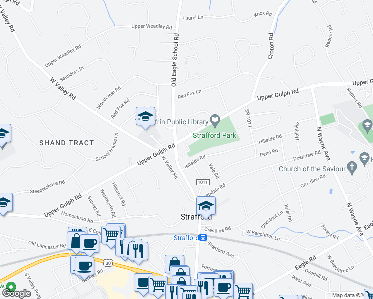 map of restaurants, bars, coffee shops, grocery stores, and more near 483 Quigley Avenue in Wayne