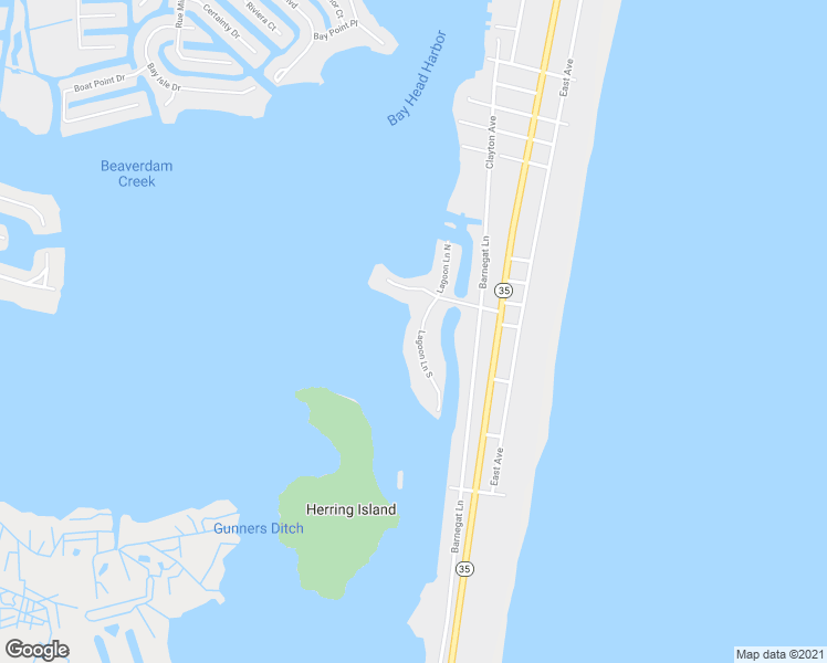 map of restaurants, bars, coffee shops, grocery stores, and more near 948 Lagoon Lane South in Mantoloking