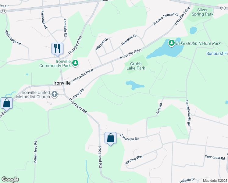 map of restaurants, bars, coffee shops, grocery stores, and more near 130 Erica Lane in Columbia