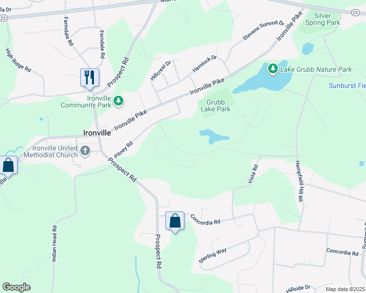 map of restaurants, bars, coffee shops, grocery stores, and more near 130 Erica Lane in Columbia