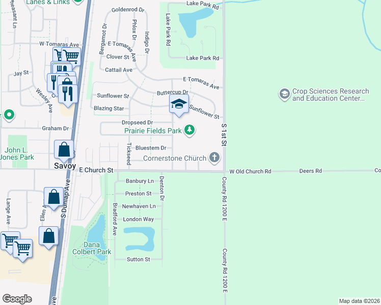 map of restaurants, bars, coffee shops, grocery stores, and more near 19 Parsley in Savoy