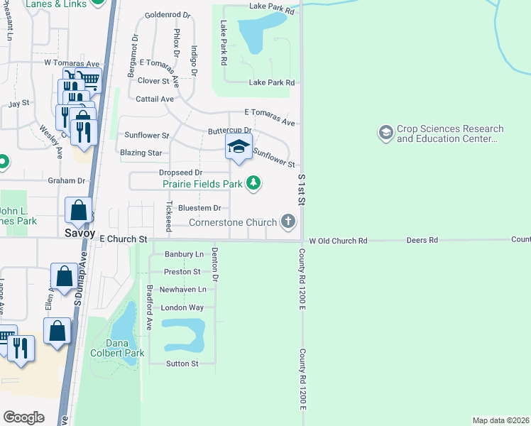 map of restaurants, bars, coffee shops, grocery stores, and more near 19 Parsley in Savoy