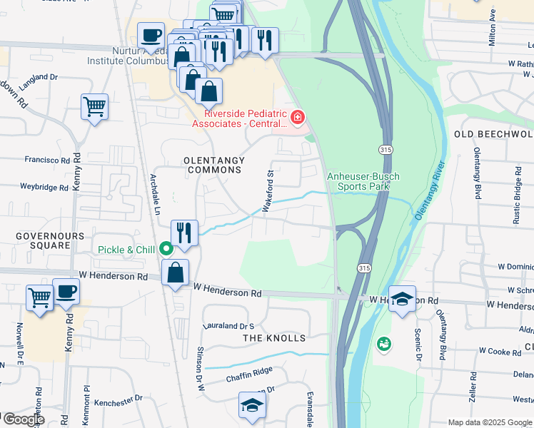 map of restaurants, bars, coffee shops, grocery stores, and more near 688 Jasonway Avenue in Columbus