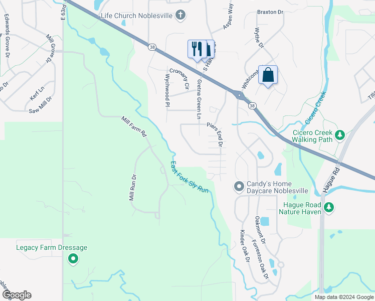 map of restaurants, bars, coffee shops, grocery stores, and more near 6897 Harbor Woods Overlook in Noblesville