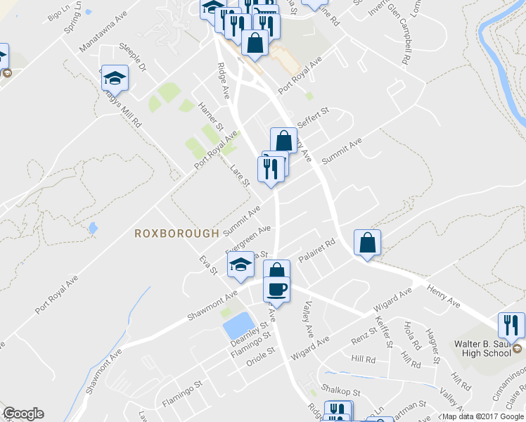 map of restaurants, bars, coffee shops, grocery stores, and more near 497 Summit Avenue in Philadelphia