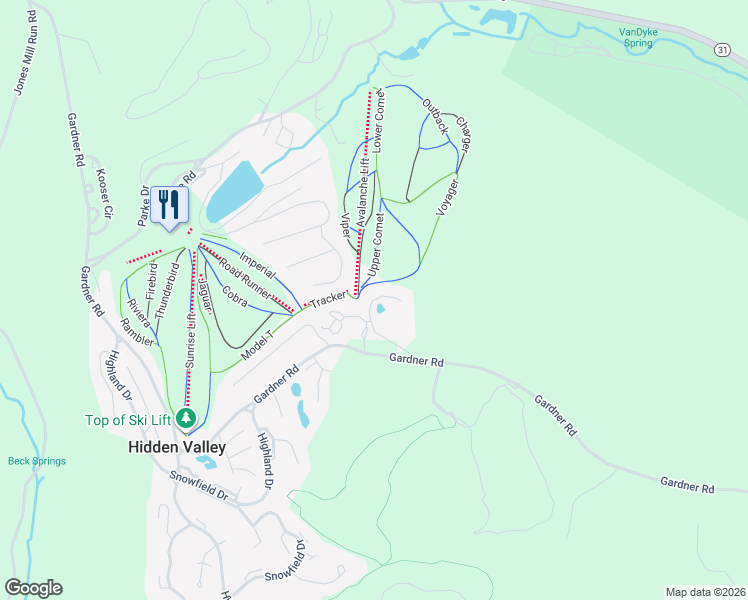 map of restaurants, bars, coffee shops, grocery stores, and more near 5121 Summit Drive in Somerset