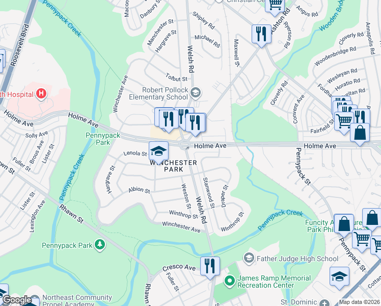 map of restaurants, bars, coffee shops, grocery stores, and more near in Philadelphia