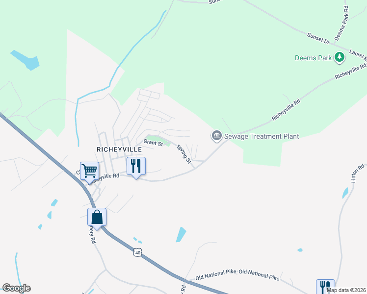 map of restaurants, bars, coffee shops, grocery stores, and more near 459 Spring Street in Centerville