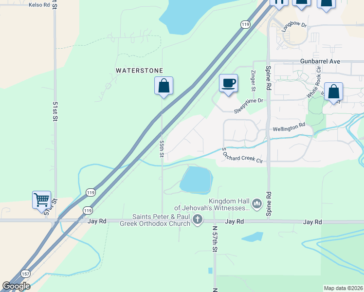map of restaurants, bars, coffee shops, grocery stores, and more near 5566 Pioneer Road in Boulder