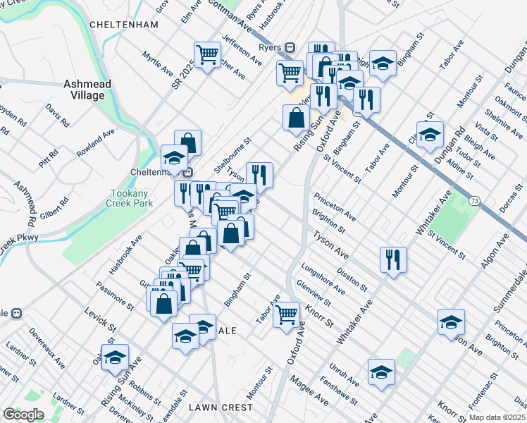 map of restaurants, bars, coffee shops, grocery stores, and more near 519 Disston Street in Philadelphia