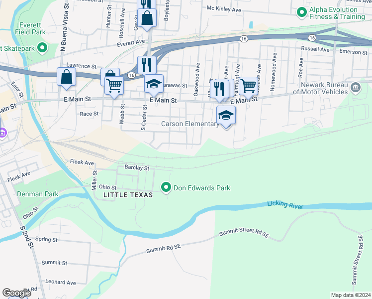 map of restaurants, bars, coffee shops, grocery stores, and more near 473 Henderson Avenue in Newark