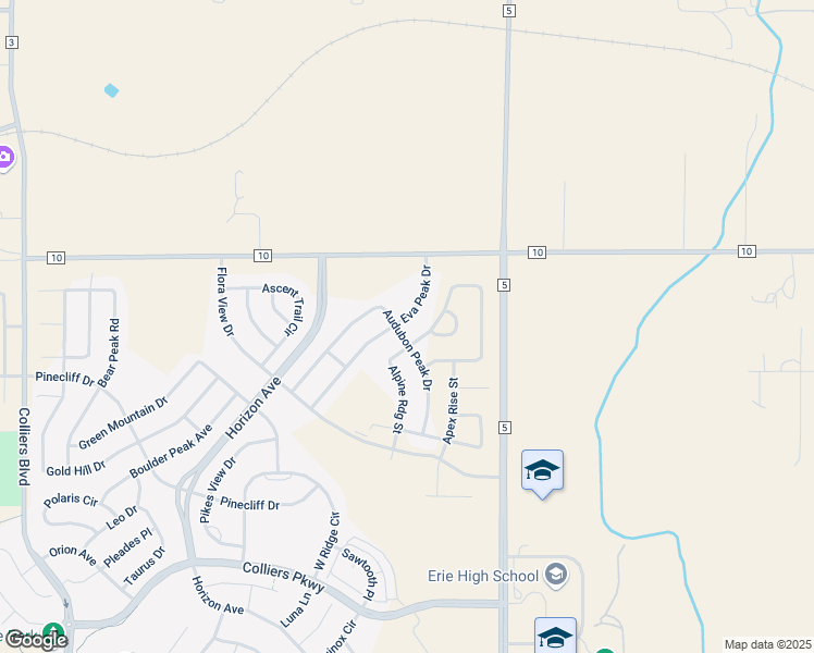 map of restaurants, bars, coffee shops, grocery stores, and more near 883 Eva Peak Drive in Erie