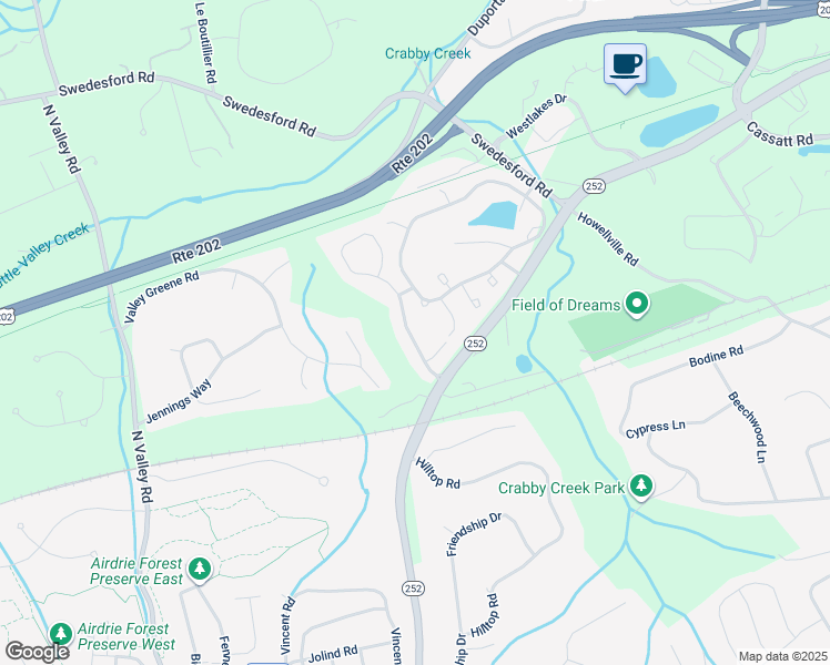 map of restaurants, bars, coffee shops, grocery stores, and more near 761 Heatherstone Drive in Berwyn