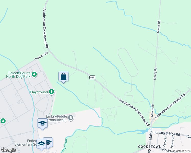 map of restaurants, bars, coffee shops, grocery stores, and more near 347 County Route 665 in Wrightstown