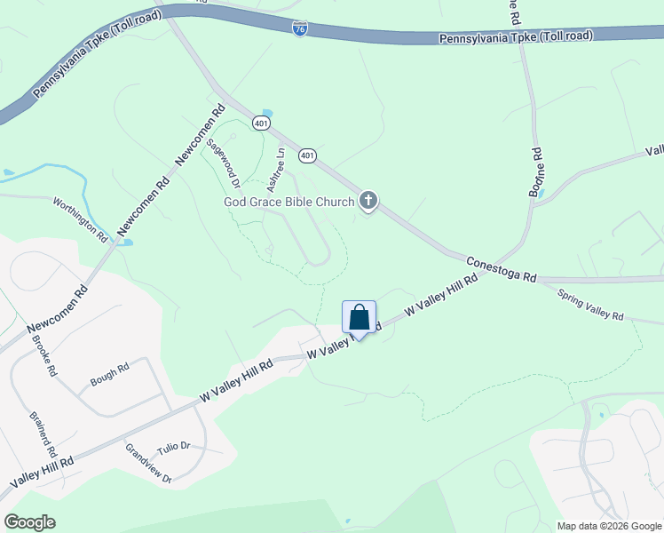 map of restaurants, bars, coffee shops, grocery stores, and more near 71 Sagewood Drive in Malvern