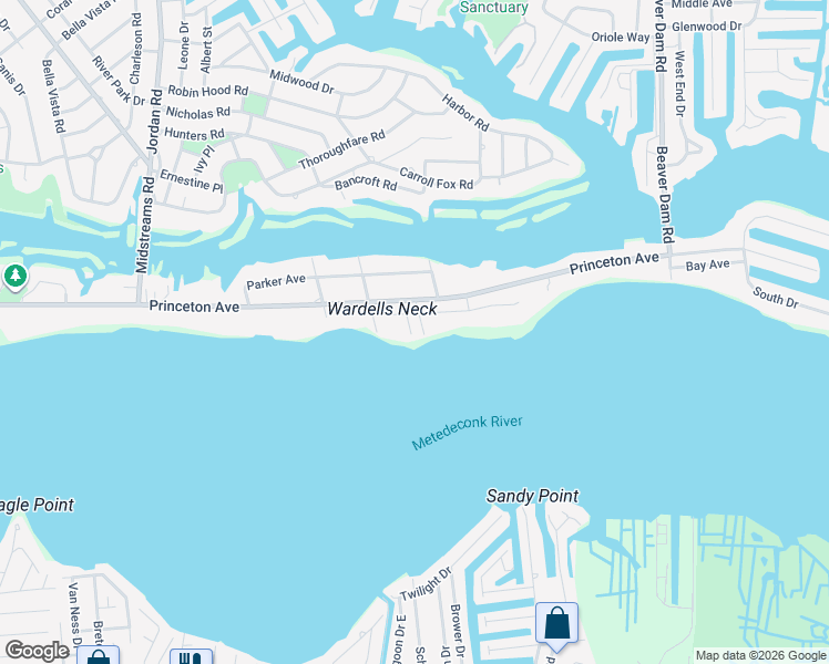 map of restaurants, bars, coffee shops, grocery stores, and more near 601 Point Avenue in Brick Township