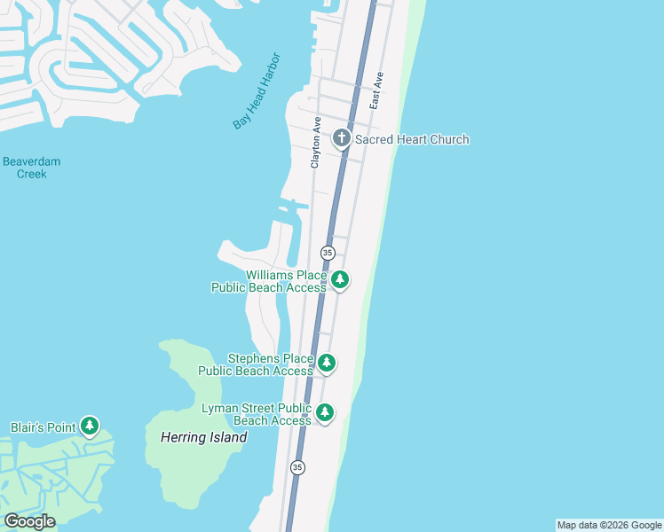 map of restaurants, bars, coffee shops, grocery stores, and more near 927 East Avenue in Mantoloking