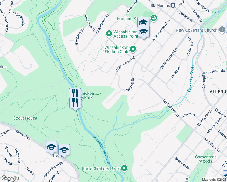 map of restaurants, bars, coffee shops, grocery stores, and more near 711 Cornelia Place in Philadelphia