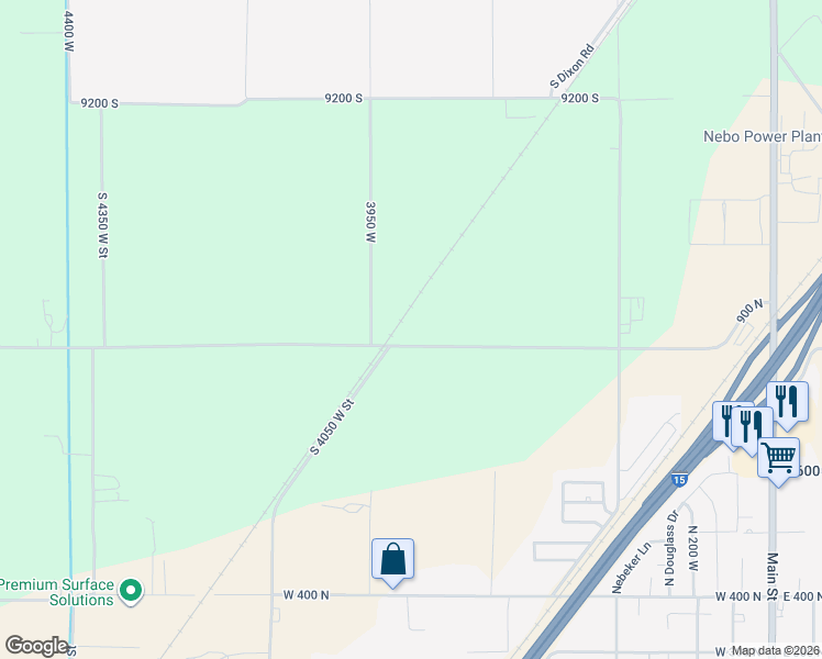 map of restaurants, bars, coffee shops, grocery stores, and more near 3880S West 9600 South in Payson