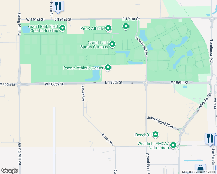 map of restaurants, bars, coffee shops, grocery stores, and more near 200 East 186th Street in Westfield