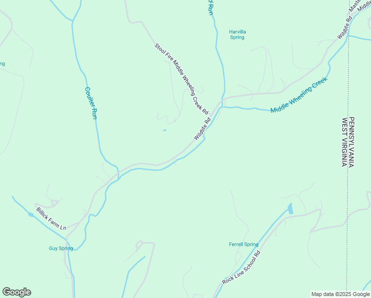 map of restaurants, bars, coffee shops, grocery stores, and more near Middle Wheeling Creek Road in Valley Grove