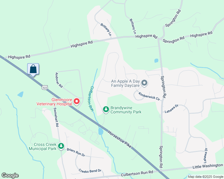 map of restaurants, bars, coffee shops, grocery stores, and more near 19 Pheasant Cove in Glenmoore